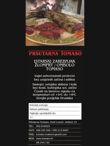 Istrian dried pork loin (ombolo)