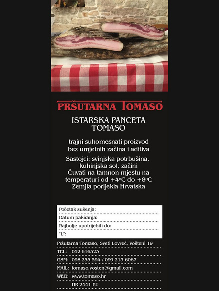 Istrian pancetta (Istrian streaky bacon) 